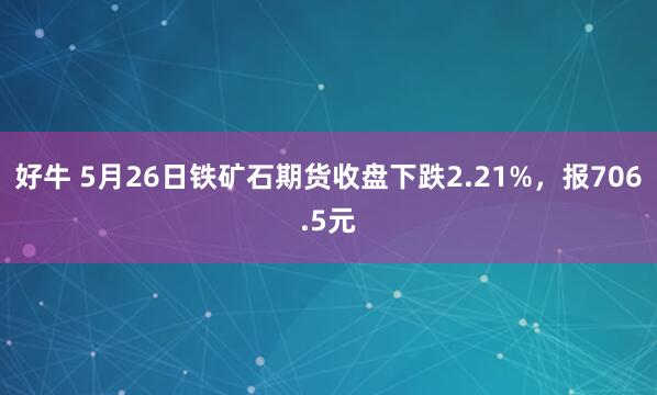 好牛 5月26日铁矿石期货收盘下跌2.21%，报706.5元