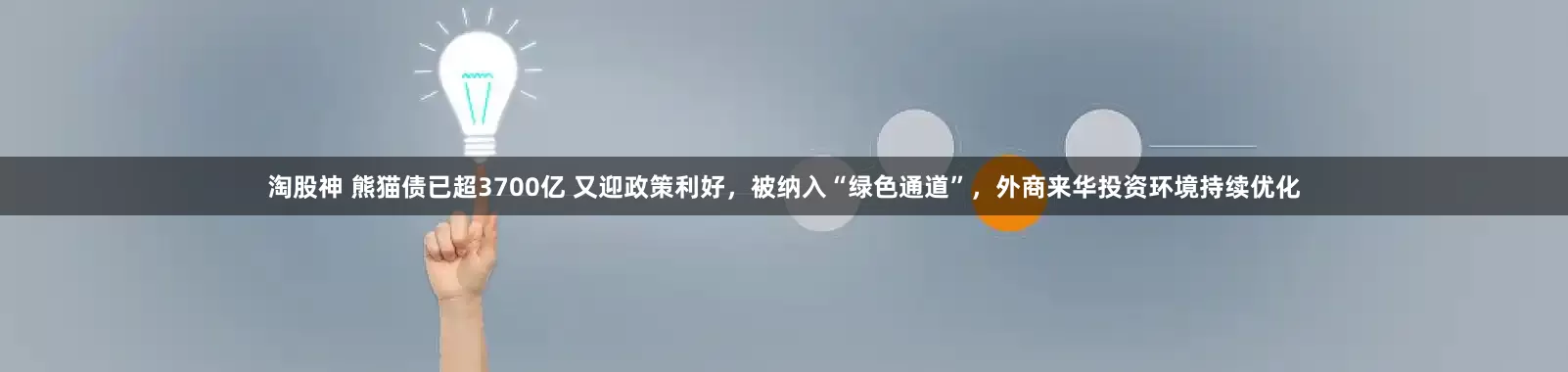 淘股神 熊猫债已超3700亿 又迎政策利好，被纳入“绿色通道”，外商来华投资环境持续优化